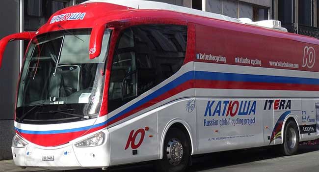 katusha alpecin team bus 2015