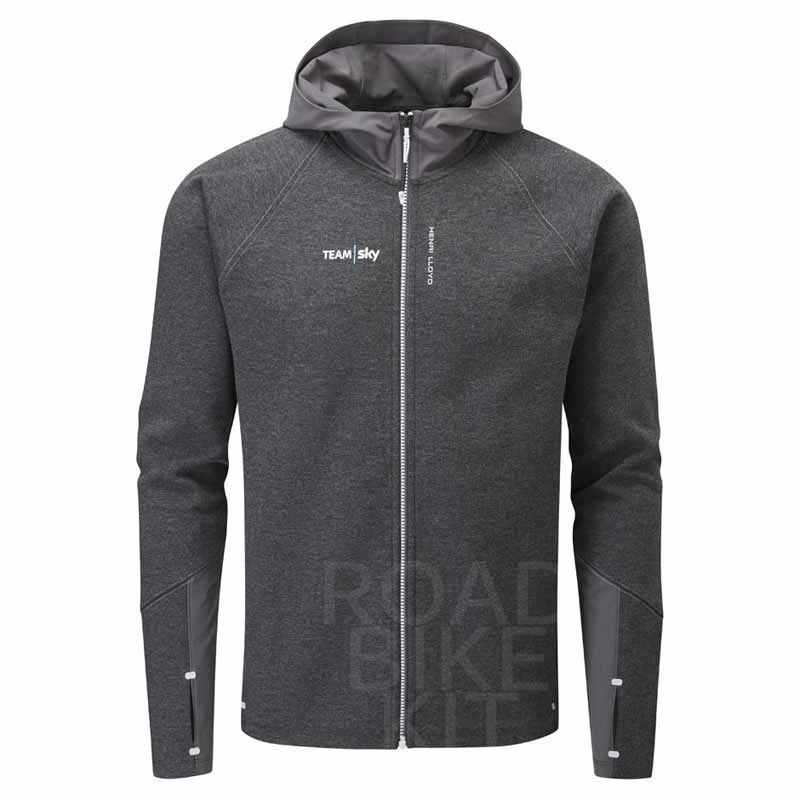 team sky hoodie grey front 2018