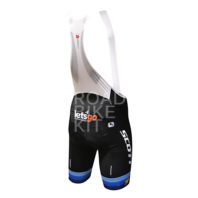 mitchelton scott european champion bibshorts back 2019