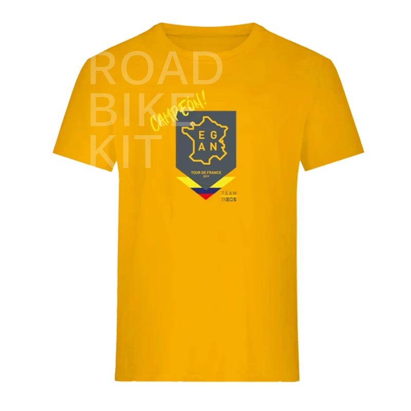 egan bernal tour de france champion tshirt yellow 2019
