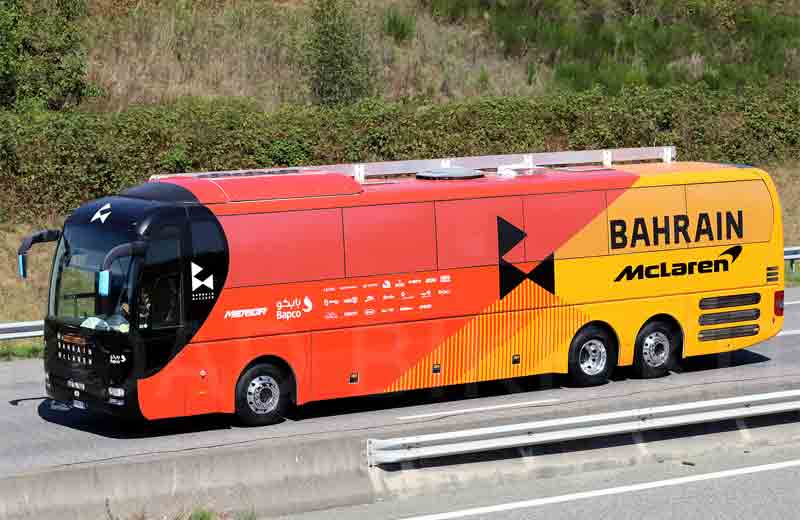 bahrain mclaren team bus 2020